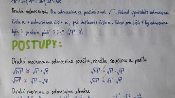 Matematika - Druhá mocnina a odmocnina