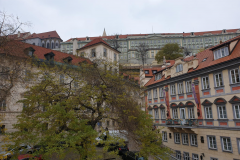 Pohled z nejoblíbenější terasy sněmovny, s výhledem na Rožmberský palác