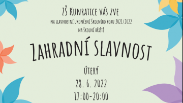 Zahradní slavnost 28. 6. 2022 od 17:00 hodin