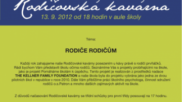 Rodičovská kavárna: Rodiče rodičům prvňáčků