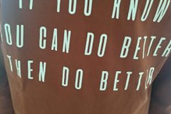 If you know you can do better then do better=Jestli víš, že věci můžeš dělat  lépe, tak je dělej lépe